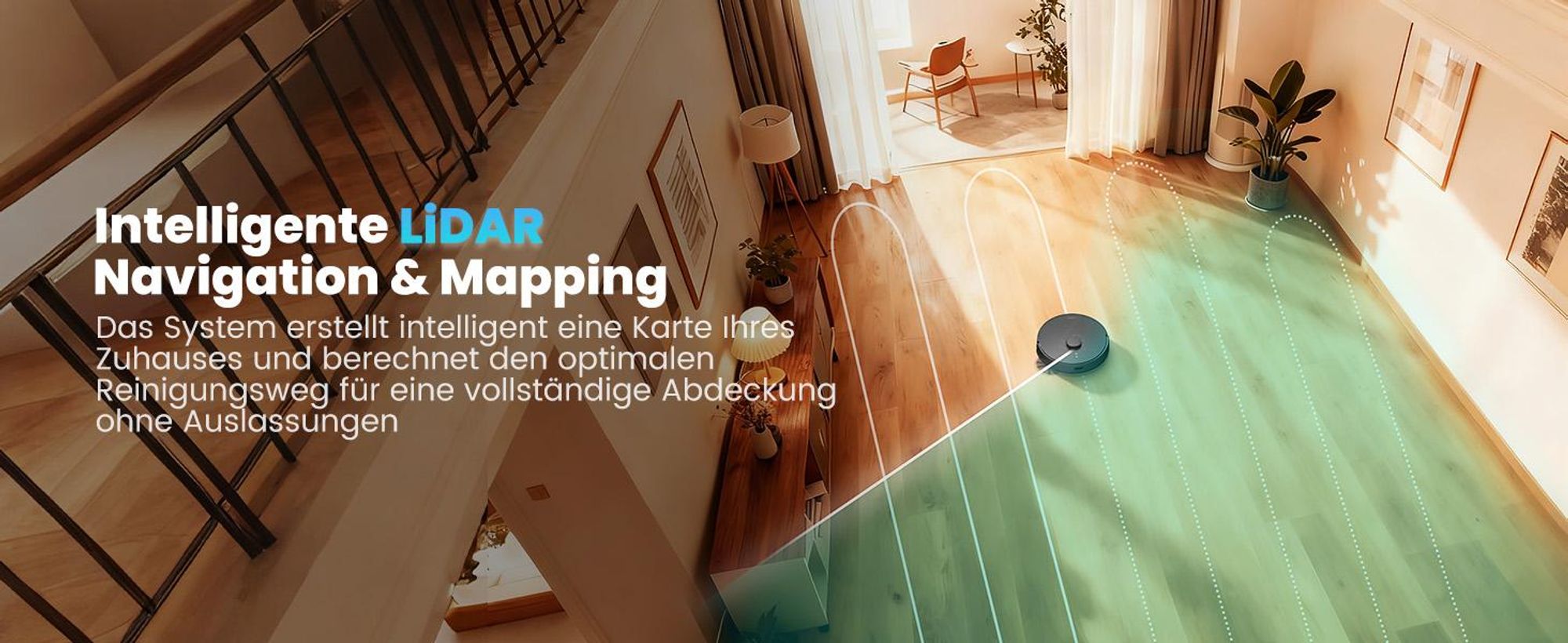 AIRROBO Q20 Plus Staubsauger Roboter mit Absaugstation 3.5L, 8000Pa Saugroboter mit Wischfunktion Lasernavigation, Kartierung mehrerer Etagen