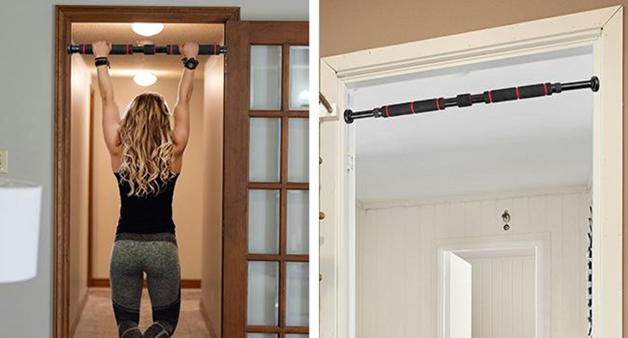 KRUMAD Klimmzugstange für Türrahmen, Pull Up Bar, Türreck ohne Bohren, verstellbar 63–99 cm, Trainingsstange für Home Gym & Fitness
