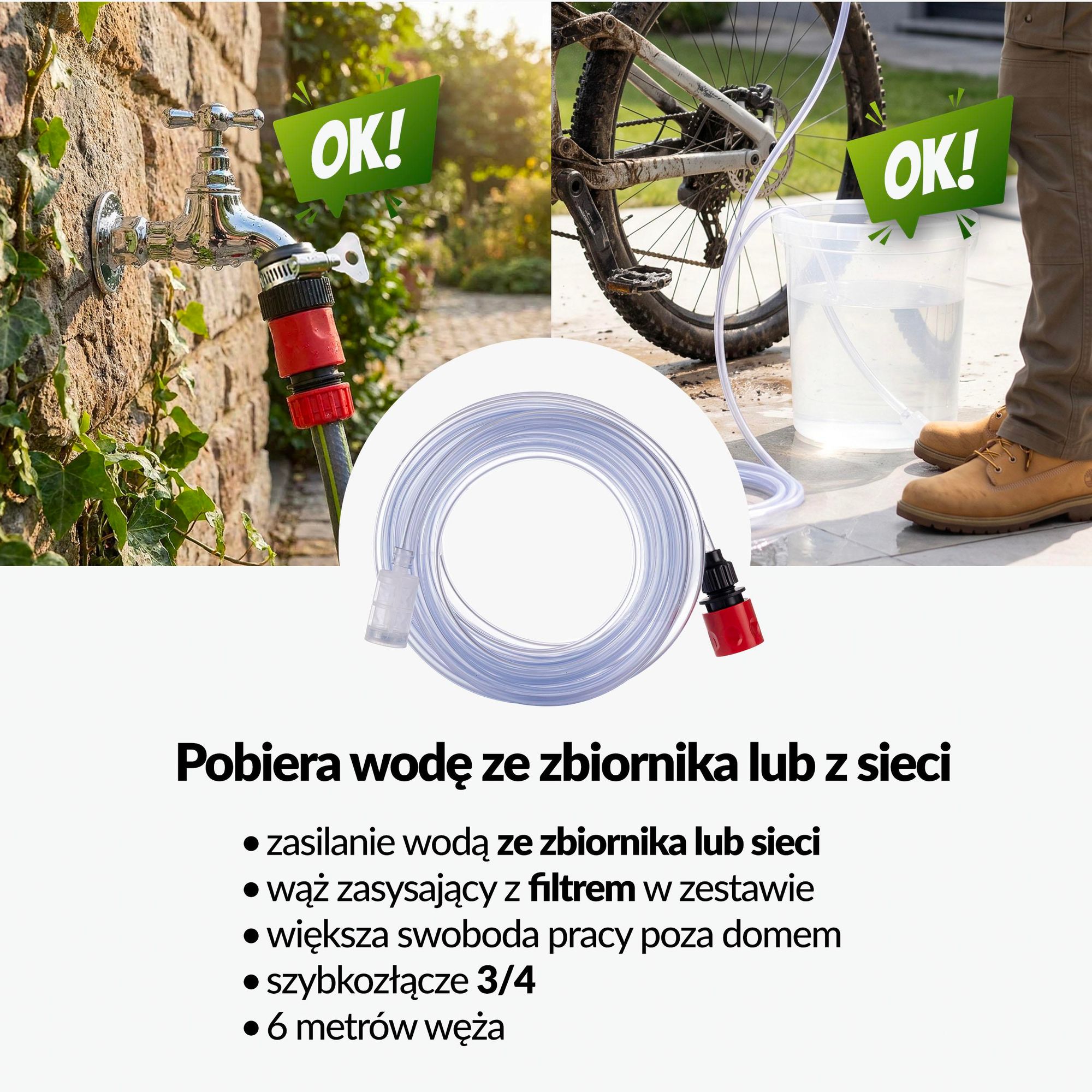 Myjka ciśnieniowa akumulatorowa bezprzewodowa LEHMANN STREAM Multi dysza 5w1 4Ah Pistolet myjący