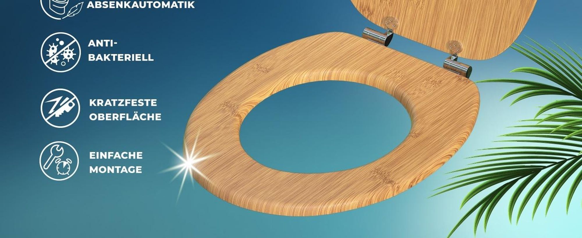 CASARIA Toilettendeckel mit Doppelter Absenkautomatik MDF
