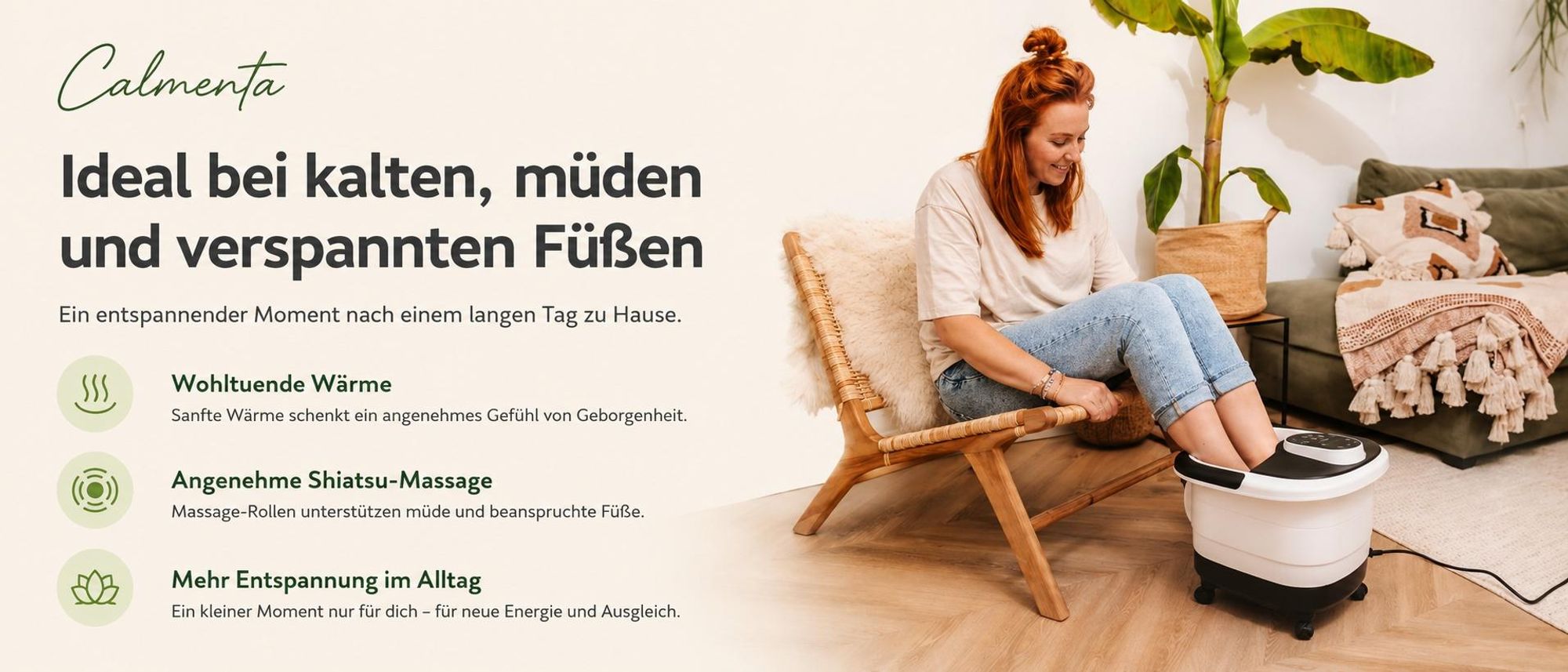 Calmenta XXL Fußbad für einen entspannenden Moment nach einem langen Tag