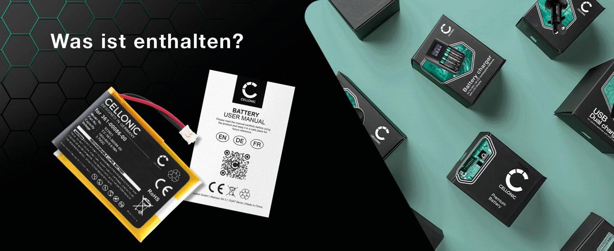 CELLONIC 1x Akku für Smartwatch & Fitnessarmband Kompatibel mit Garmin vivoactive 4, Forerunner 235, Forerunner 735XT, 361-00086-00 - (180mAh, 3.7V)