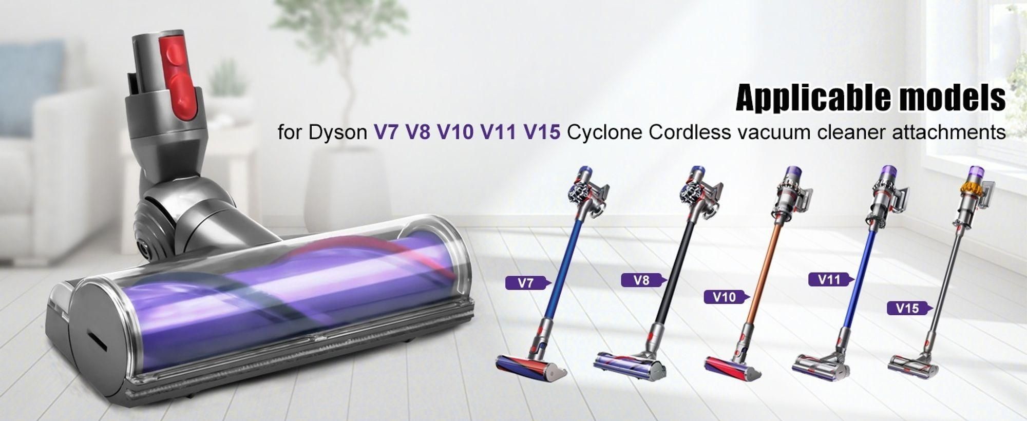 Elektrobürste mit Direktantrieb kompatibel mit Dyson V7V8V10V11 V15-Weiche Reinigungsbürste&Bodendüse für Hartböden-Zubehör für kabellose Staubsauger