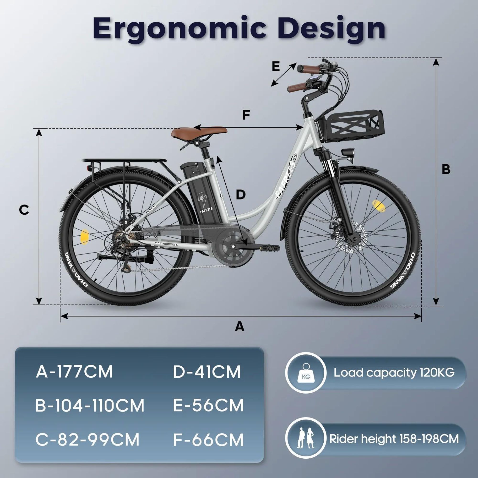 Bicicletta Elettrica FAFREES F26 Lasting - Motore 250W Batteria 36V25Ah 26x1.95 Pollici Pneumatici Freni a Disco Meccanici - Nero