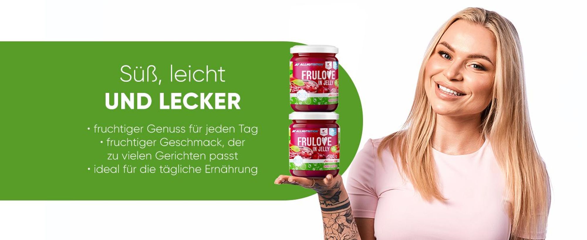 ALLNUTRITION FRULOVE In Jelly Apple & Cherry 500g Apfel-Kirsh-Marmelade – bis zu 80 % Fruchtanteil