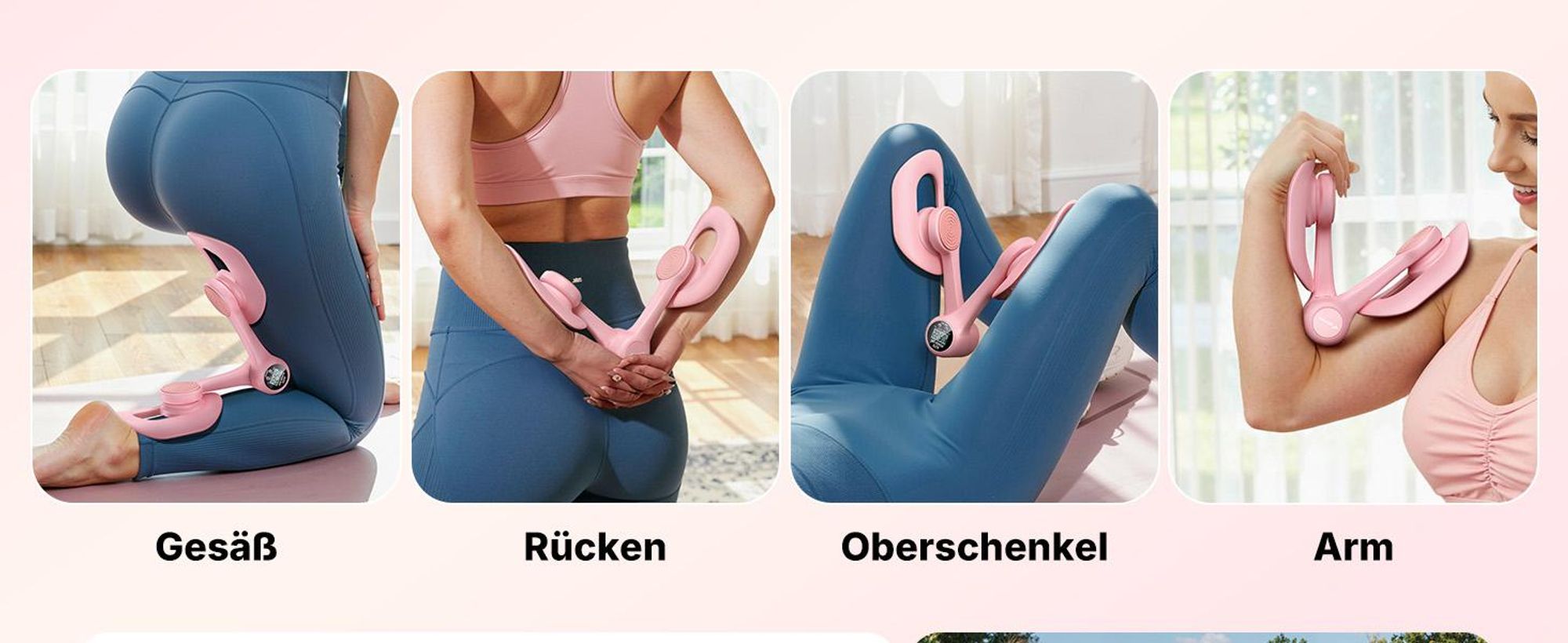 360° drehbarer Beckenboden- & Oberschenkeltrainer – LED-Display, kompakt & tragbar, für Gesäß, Rücken & Arme, Postnatale Rückbildung, Zuhause & Büro