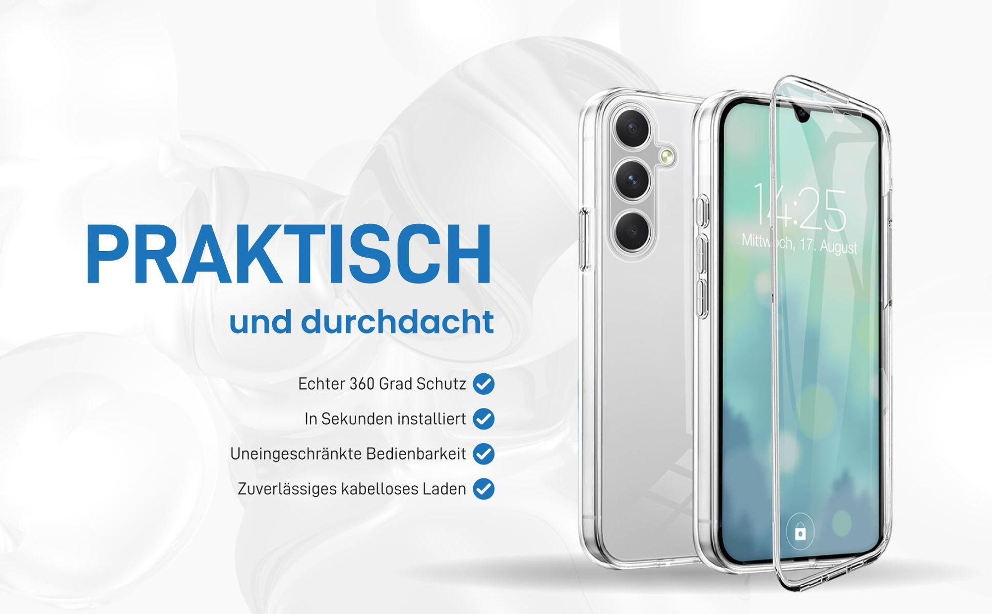 Rundum Schutz Hülle für Samsung Galaxy A54 5G mit Touchsensibilität
