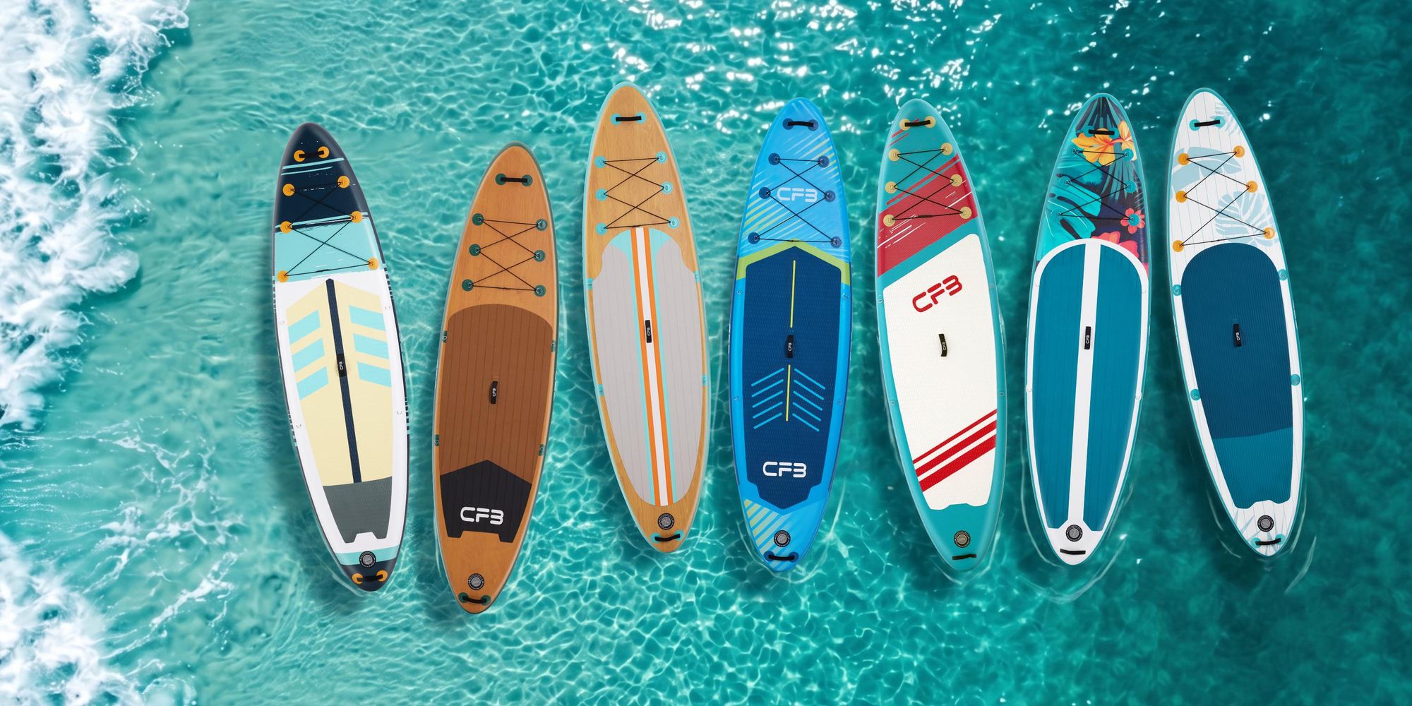 Stand Up Paddle Board, 320x84x15 cm, MB. bis 160 kg, extra breit iSUP, Holzoptik SUP Board mit Paddel, Pumpe, Rucksack, 5L Dry Bag, Schultergurt