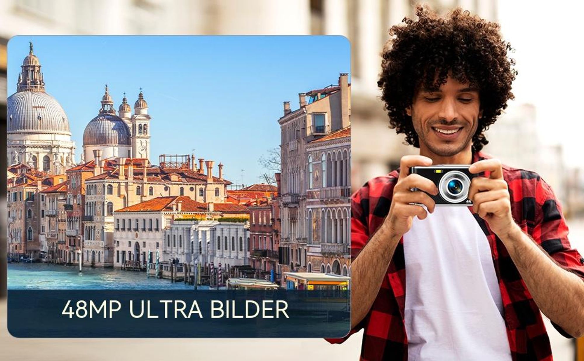 4K Autofokus Digitalkamera, Dual-Kamera Vlogging Fotokamera (32GB Karte, 16X Zoom, 2,8" Display) Tragbare Kompaktkamera für Anfänger Teenager