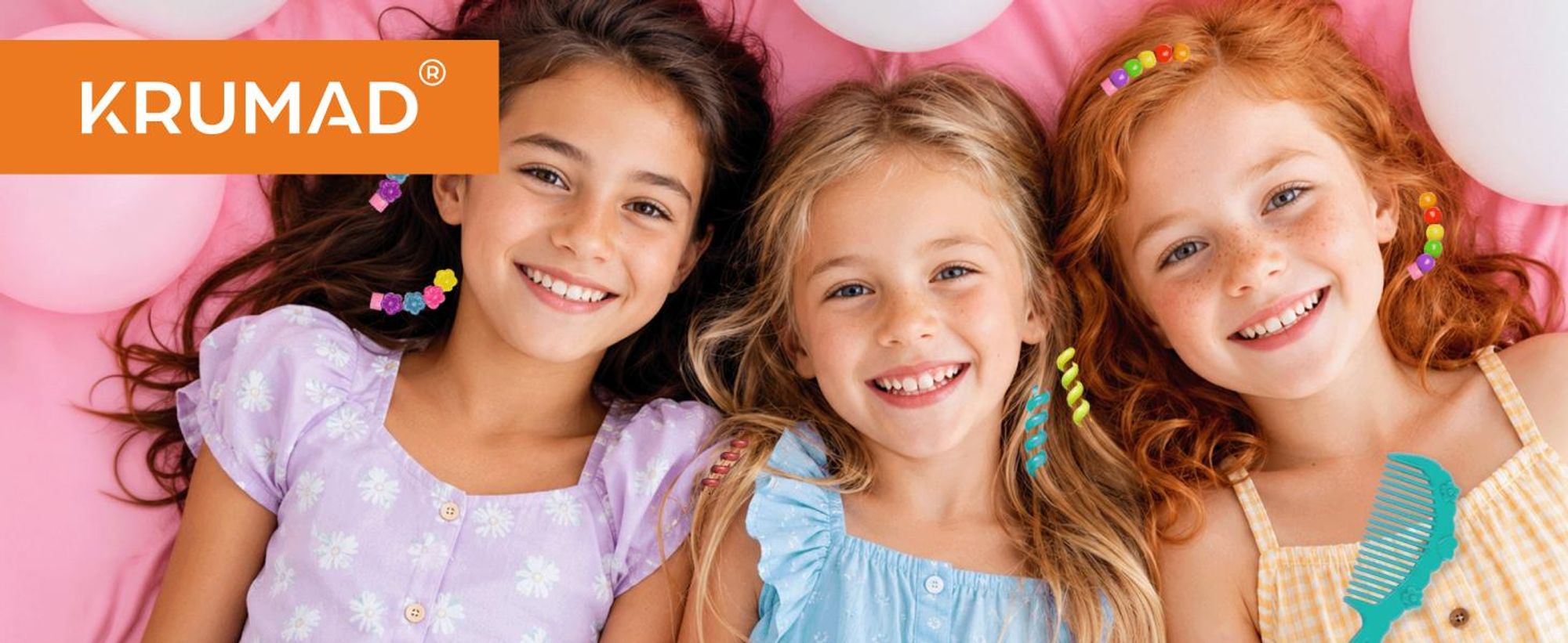 KRUMAD Haarschmuck Mädchen Set mit Haarflechtmaschine, DIY Haarperlen, Flechthilfe, Kreatives Geschenk für Mädchen 5-10 Jahre