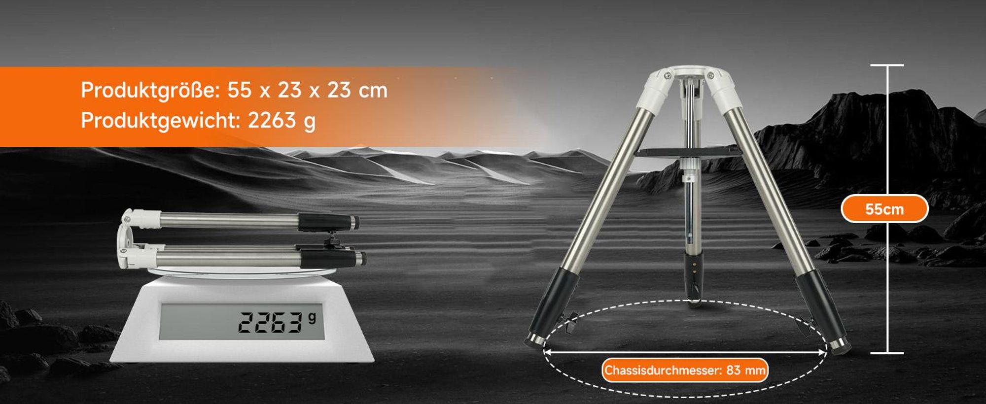 Svbony SV225T Astronomisches Teleskopstativ aus Aluminium, ausziehbares Stativ, tragbares Zubehör, kompatibel mit Alt-Azimut SV225