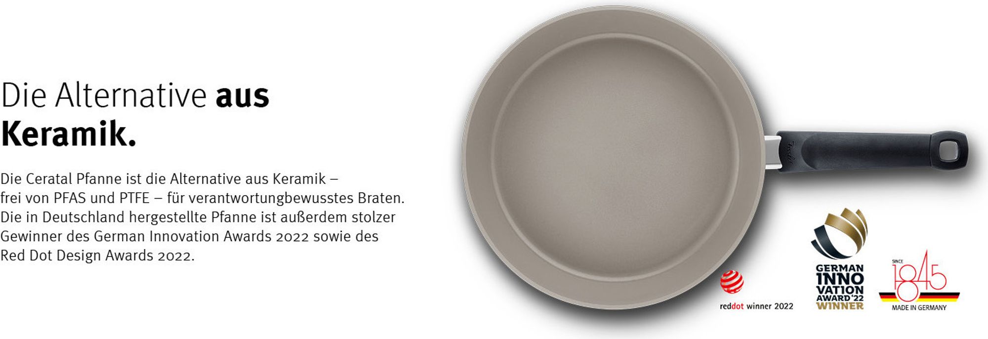 Fissler Ceratal® Comfort Keramik-Bratpfanne Ø 24 cm - Antihaftend Aluminium-Pfanne für Induktion