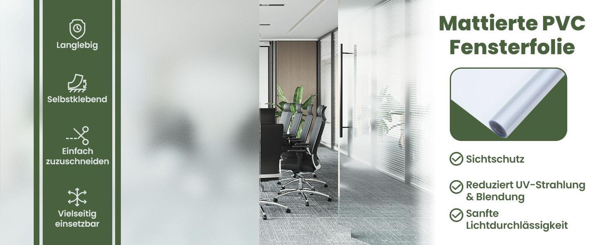 vidaXL Fensterfolie Matt Grau 0,9x10 m PVC