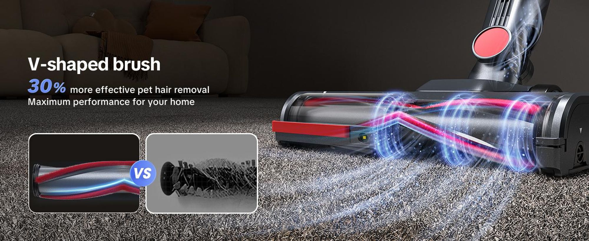 Lubluelu Akku-Staubsauger X1000, 46.000 Pa Saugkraft, Automatische Staubaufnahme, 60 Min Laufzeit, 6-fach Filtersystem mit Duftbox, Anti-Haar-Verwickl