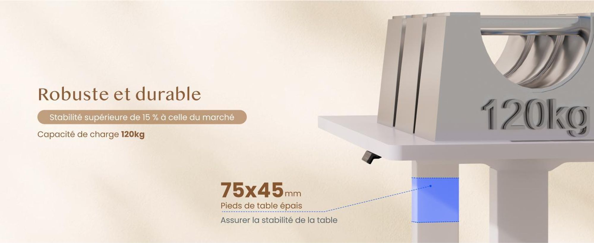 Bureau réglable en hauteur FLEXISPOT QB2, électrique, 200 x 80 cm, avec multiprise, 2 MOTEURS PUISSANTS, capacité de charge de 120 kg, 4 positions mémorisables (blanc)