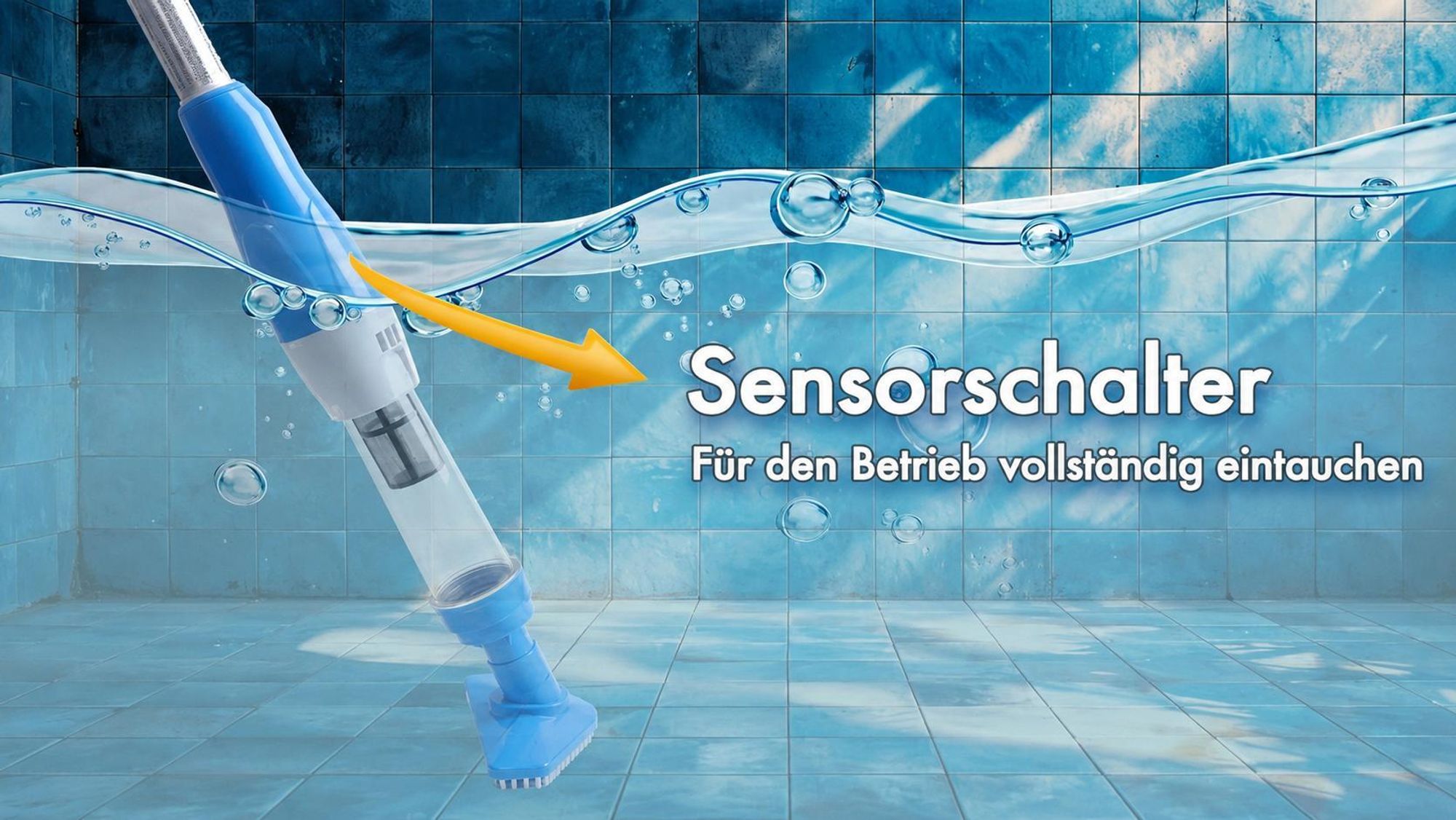 3-in-1 Kabelloser Poolstaubsauger, Wiederaufladbares Pool-Staubsauger-Set, Sonstiges Poolzubehör Mit Blattnetz -Kit,für Sand und Schmutz,0.23l,Blau
