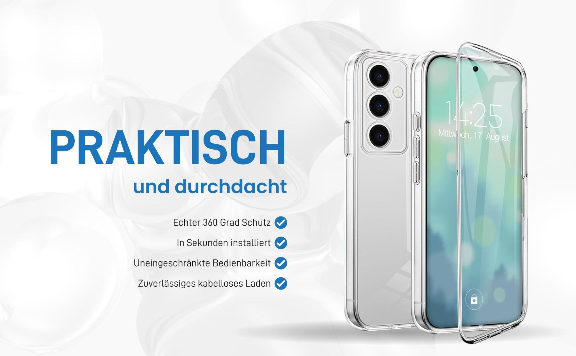 Rundum Schutz Hülle für Samsung Galaxy S23 mit Touchsensibilität