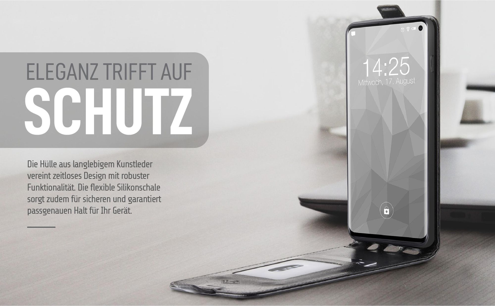Handytasche in Schwarz für Samsung Galaxy S10 im eleganten Design