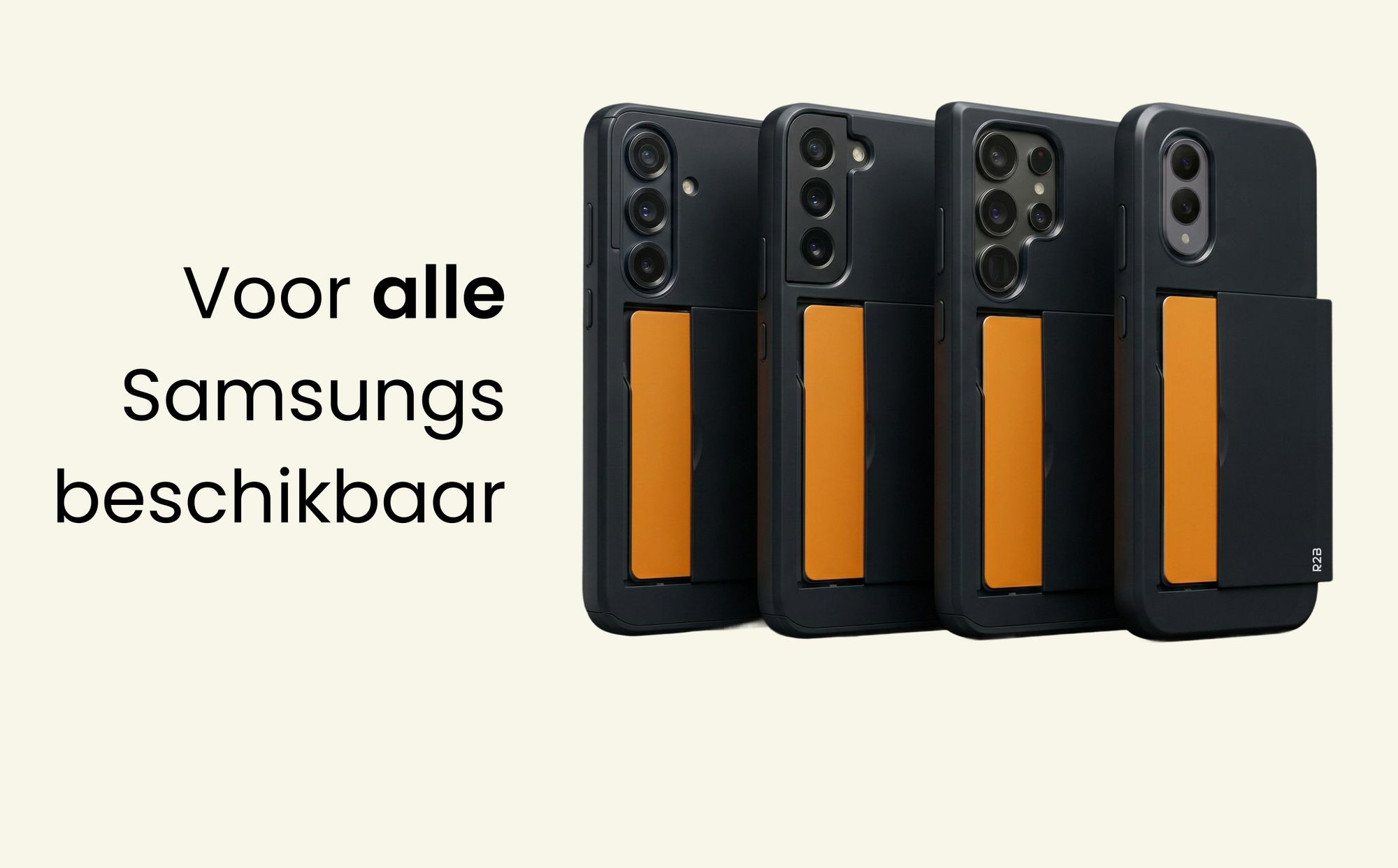 R2B Samsung Galaxy S23 Hoesje met Pasjeshouder – 3 Pasjes – Incl. Screenprotector