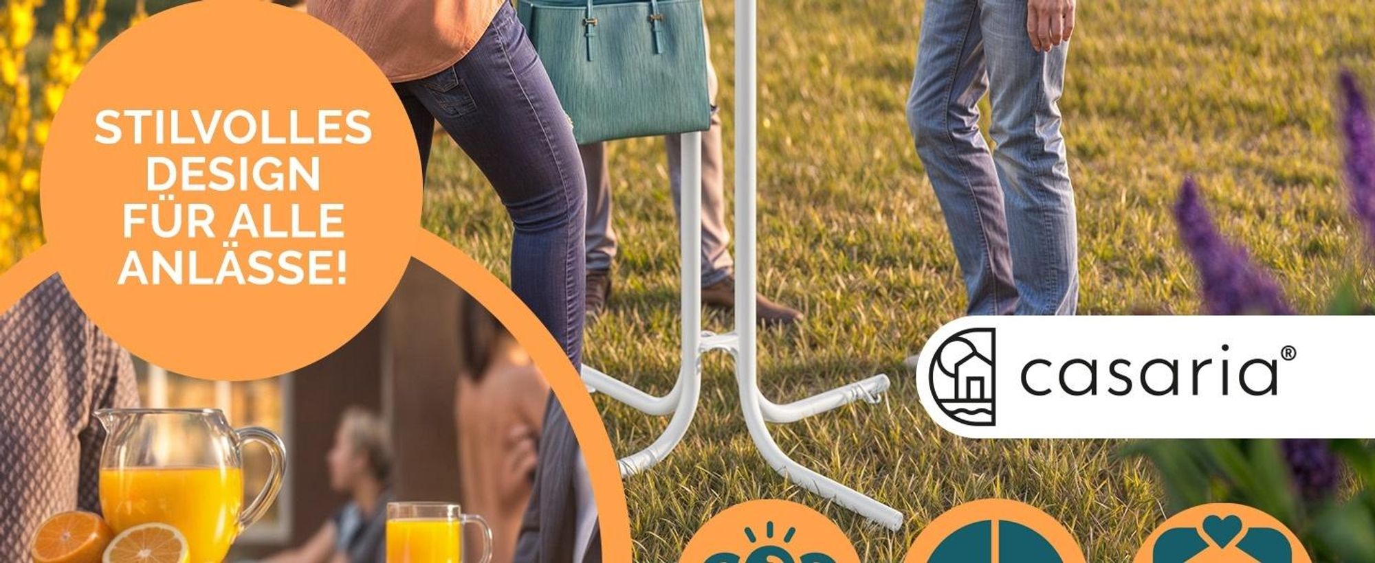 Klappbarer runder Stehtisch Ø 70/80 cm, Höhe 110 cm für Indoor & Outdoor