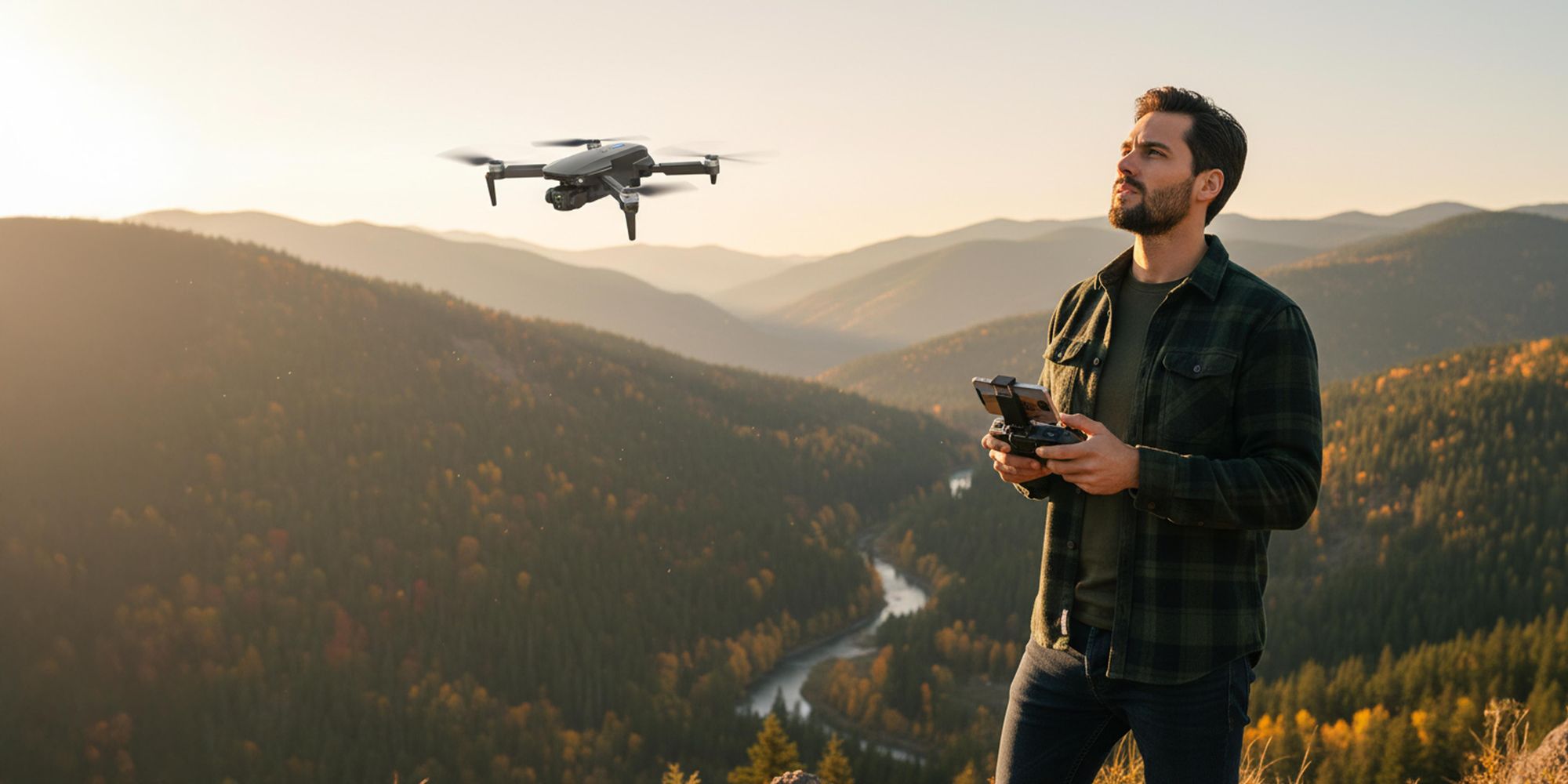 Drohne mit 2 Kameras & Brushless Motor, FlyPro2X Spielzeug Quadcopter für Anfänger, 30 Min Flugzeit (3 Akkus), FPV WiFi & Koffer, EVI TECH Service PL
