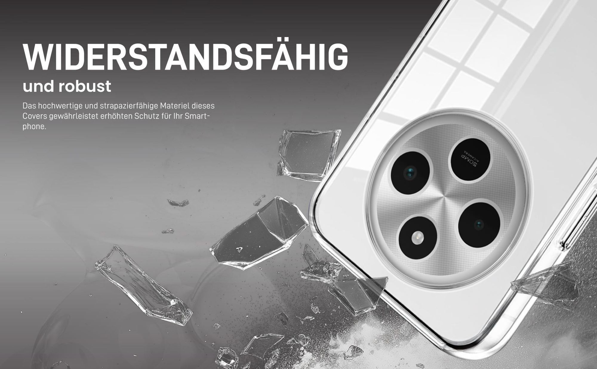 Transparentes Front Back Cover für Xiaomi Redmi 14C mit Aufprallschutz