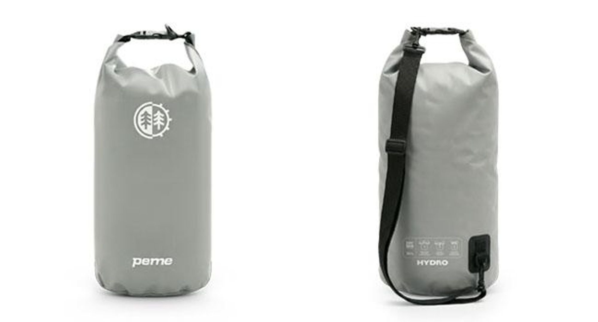 PEME Hydro Dry Bag 30L Wasserdichter Packsack Wasserdichte Tasche für SUP Kanu Kajak Schwimmen Wasserfester Beutel Nassbeutel Umhängetasche Grau
