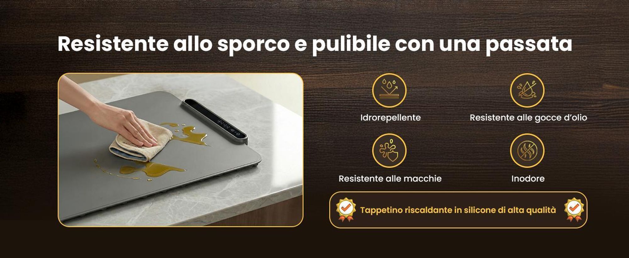 Extralink Tappetino Riscaldante 250W, Scaldapiatti, 3 Livelli , 47x32 cm