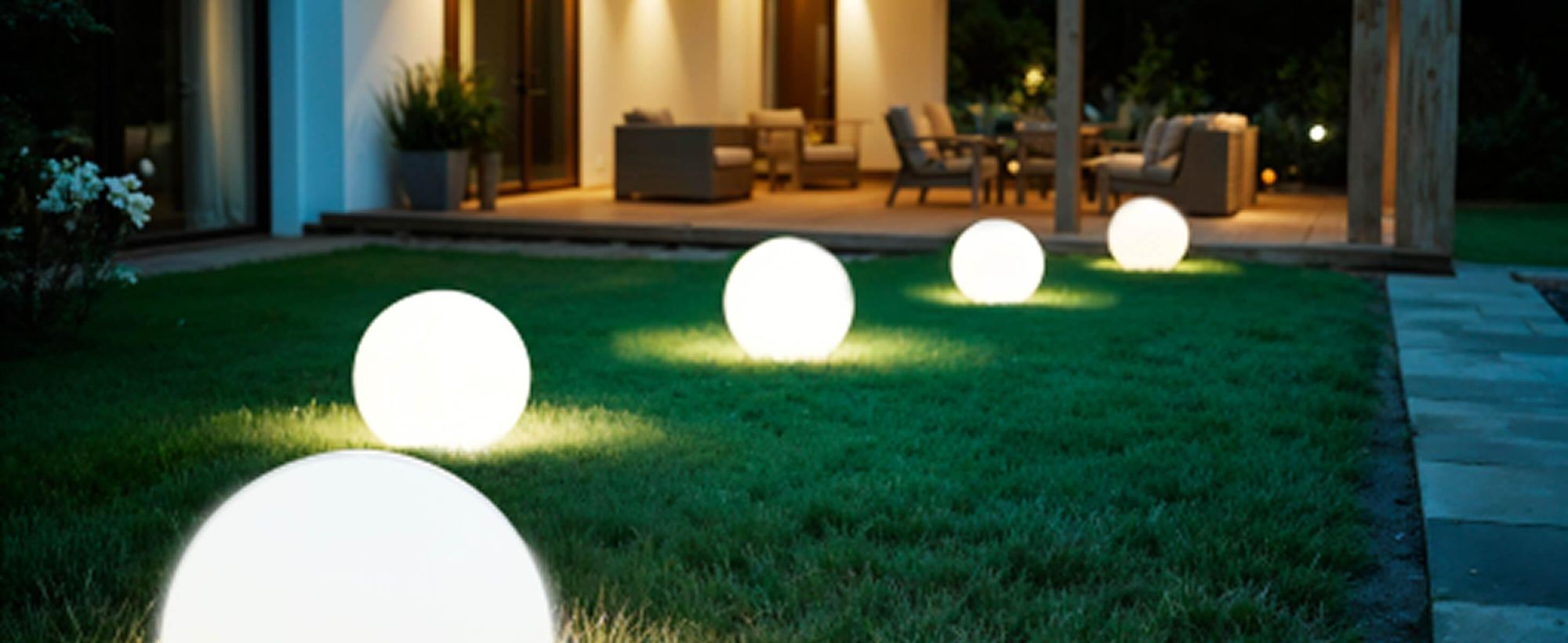 tectake® Kugelleuchte Luminous Globe mit LED-Beleuchtung, 12 W inklusive Erdspieß