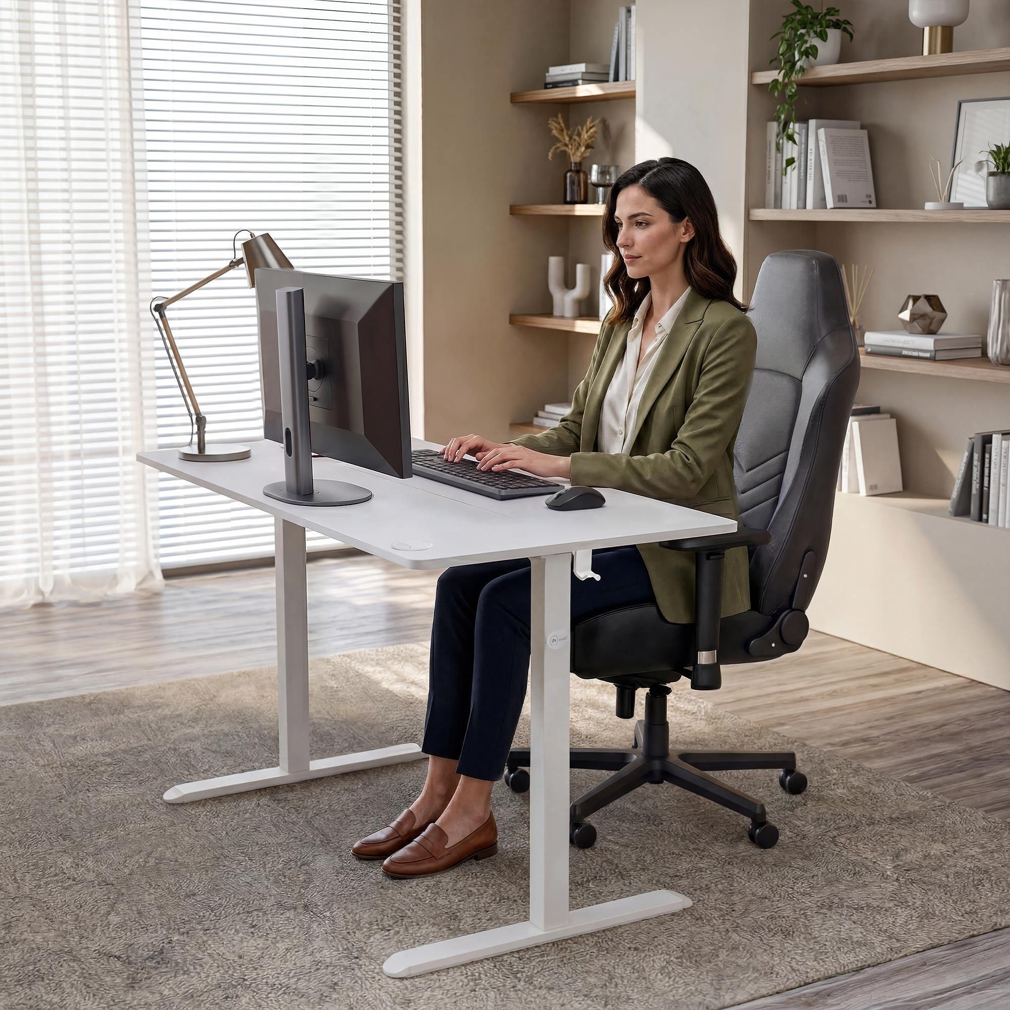 di volio höhenverstellbarer Schreibtisch LERICI - 120x60 cm, Schreibtisch höhenverstellbar elektrisch mit Memory-Funktion, ergonomischer Bürotisch