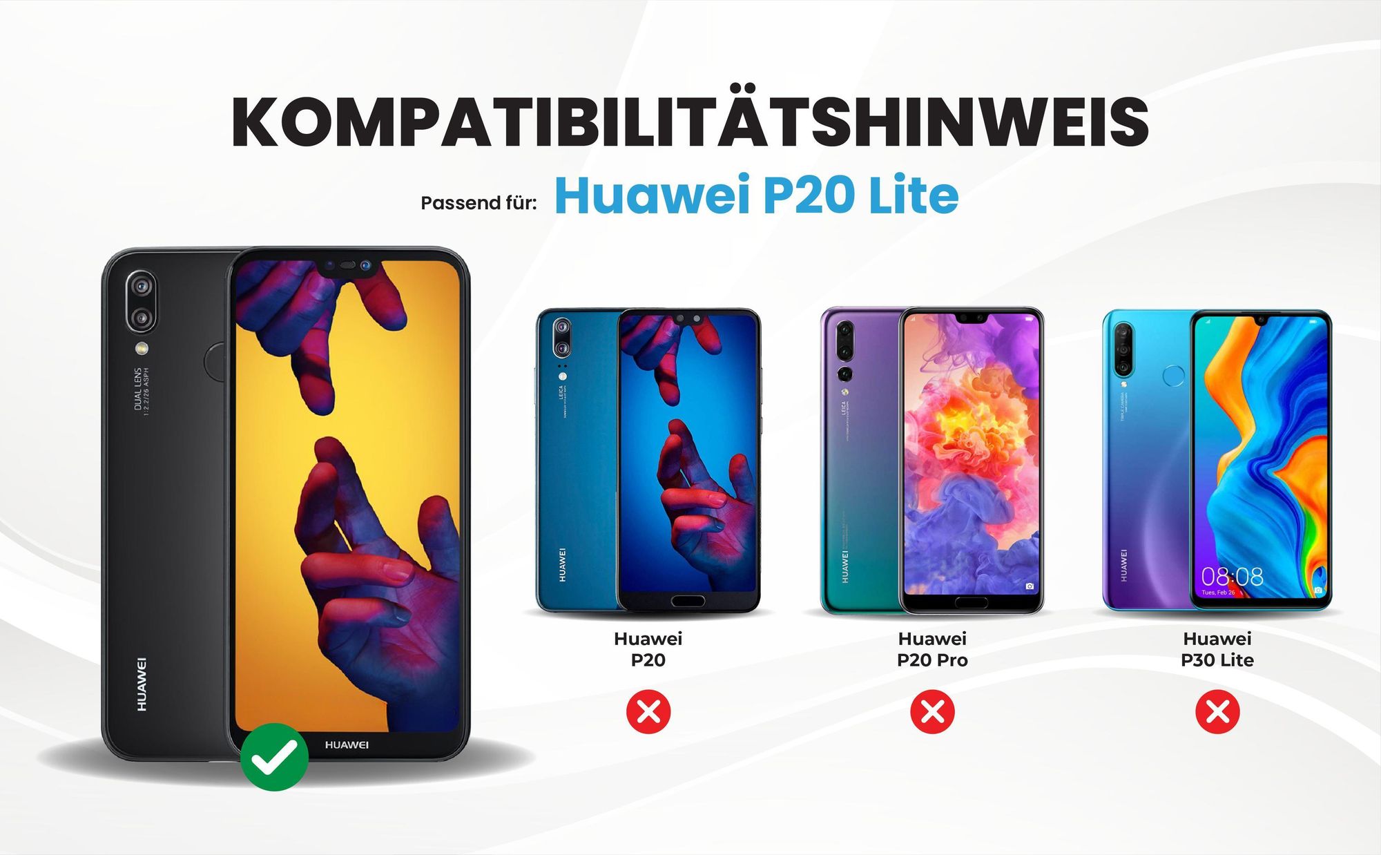 Kompatibilitätshinweise Hülle für Huawei P20 Lite