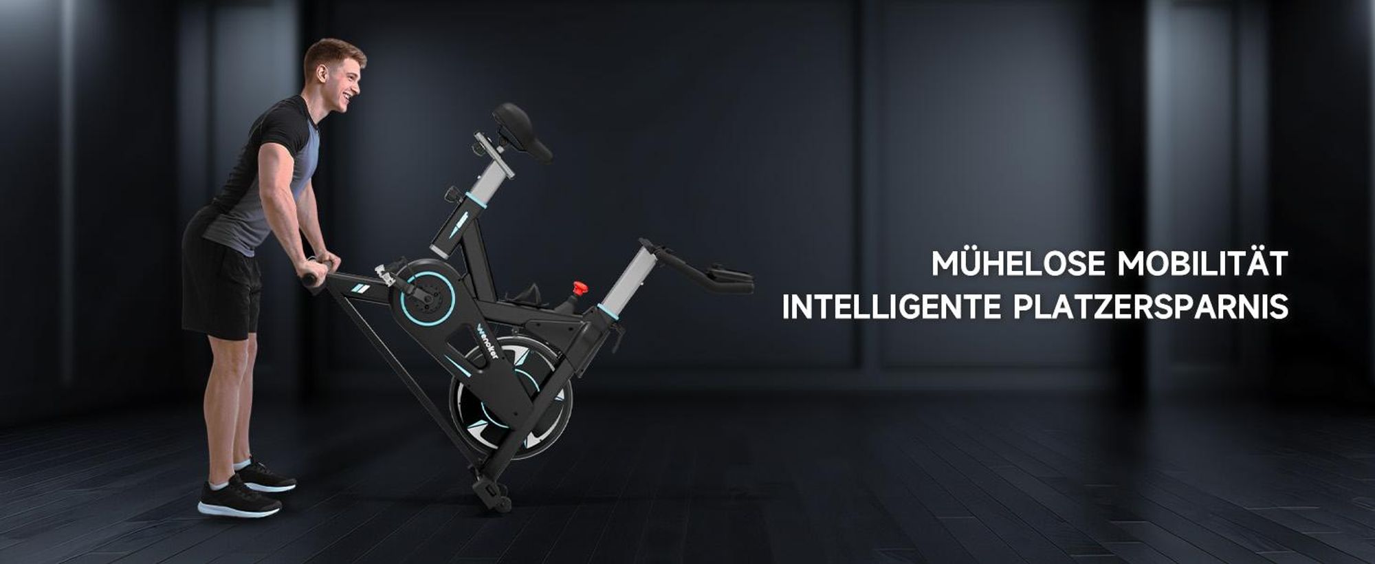 [2026 Aktualisierte] Wenoker Heimtrainer Fahrrad mit App, 0-100% Magnetwiderstand Ergometer, Schweres Schwungrad, Indoor Fitnessbikes Bis 160KG