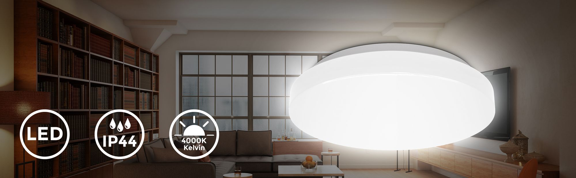 LED Deckenleuchte Bad Rund Deckenlampe 22cm Badezimmer Lampe IP44 Küche Weiß