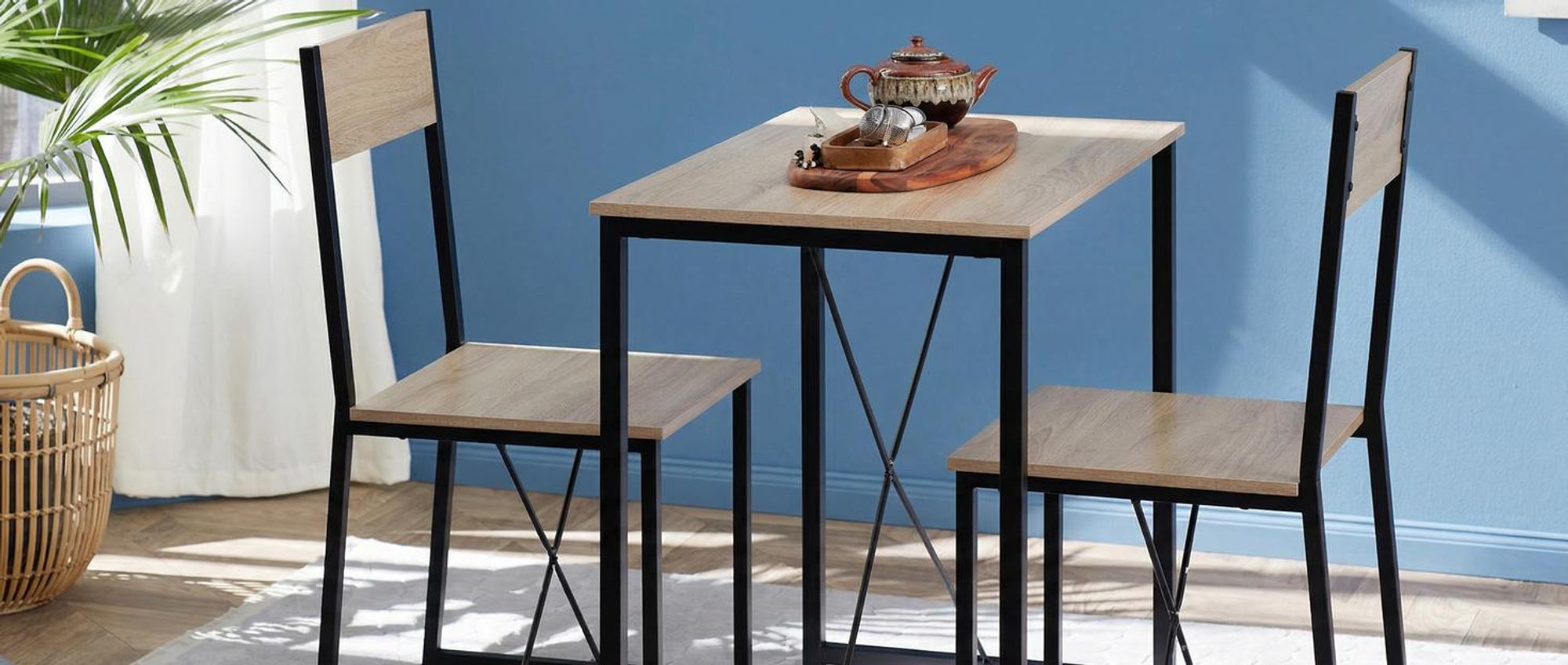 tectake® Sitzgruppe Margate 3-teilig Industrial Style