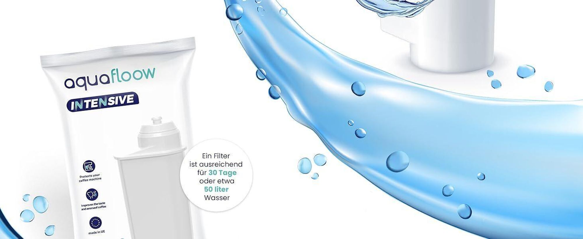AquaFloow Wasserfilter 10er Set kompatibel mit Siemens EQ Serie Kaffeevollautomat Ersatz für BRITA Intenza TZ70003 TCZ7003