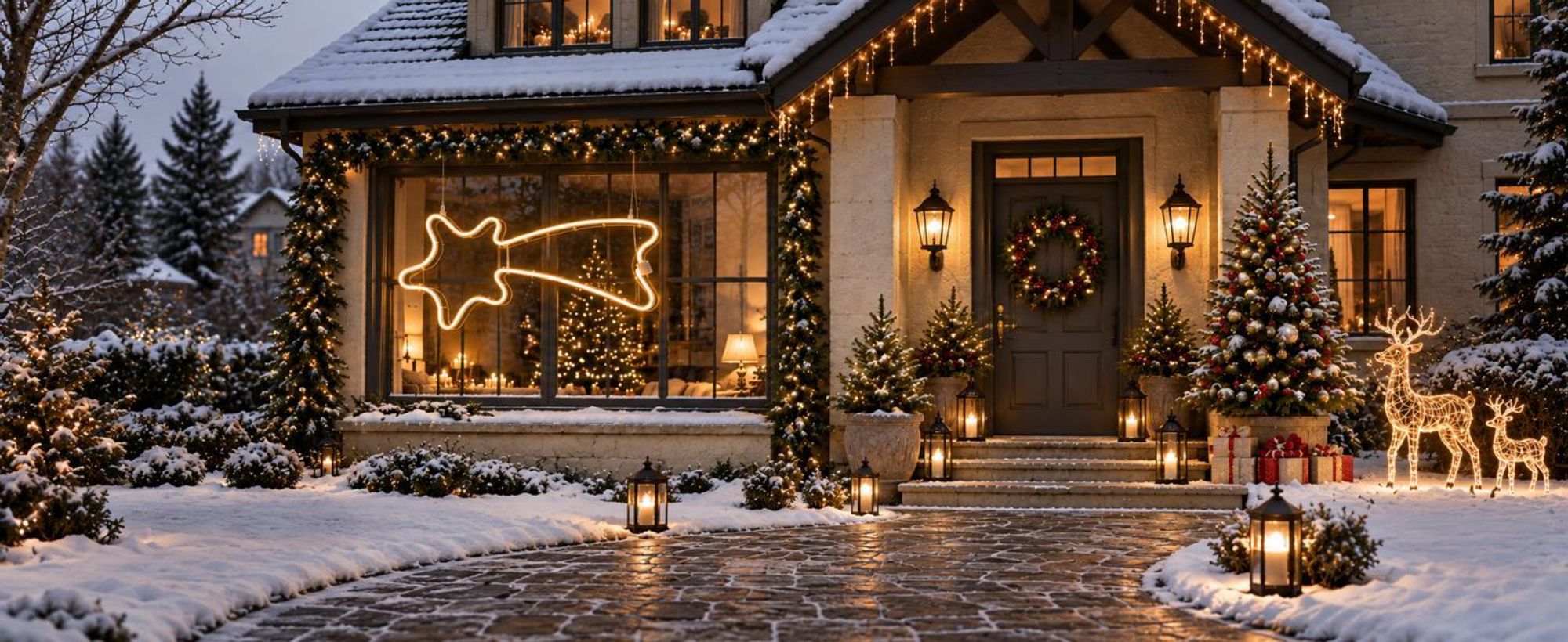SALCAR LED Weihnachtsbeleuchtung 90 cm mit 300 LEDs, Weihnachtsdeko für Garten und Innenbereich, Neonlicht Dekolicht