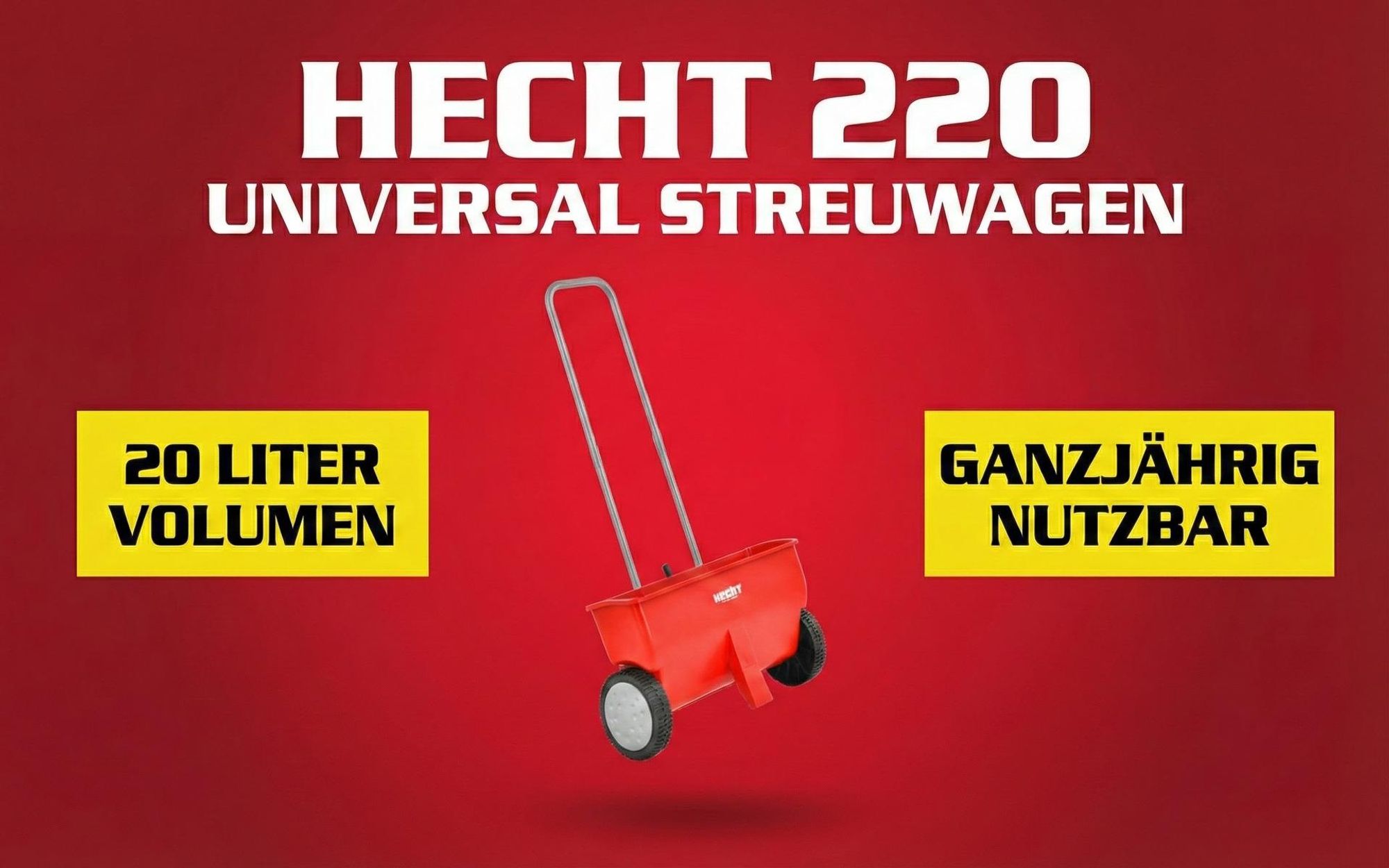HECHT 220 Düngerstreuer Streuwagen | 20 Liter | bis 24 kg | 50 cm Arbeitsbreite | 8-stufig