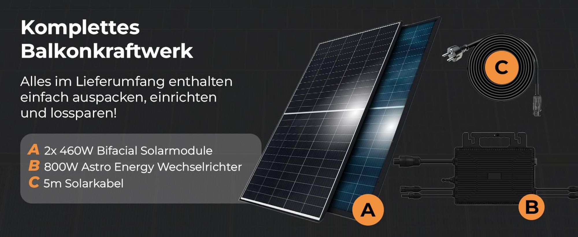 Sunniva Balkonkraftwerk 920W Komplettsets