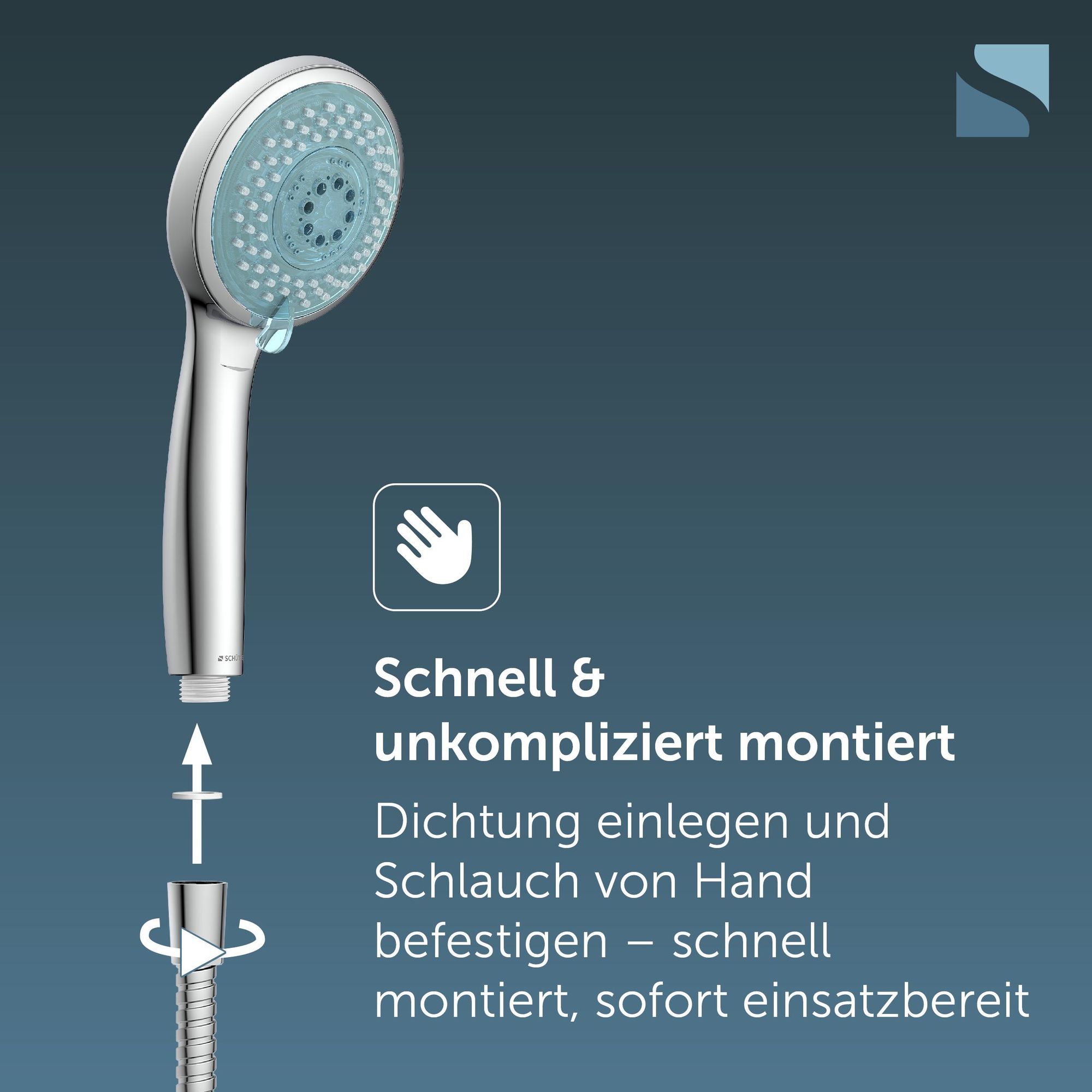LED Handbrause GALAXIS, Wellness Duschkopf mit 3 Strahlarten, Duschbrause mit 7 Farbvarianten, Brause Chrom
