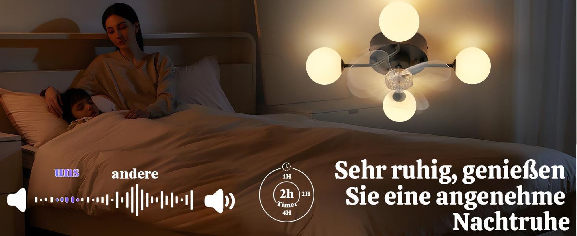 ZMH Stropný ventilátor s osvetlením G9 Tichý stropný ventilátor s diaľkovým ovládaním, 6 rýchlostí, časovač, lampa do kuchyne a jedálne, čierna
