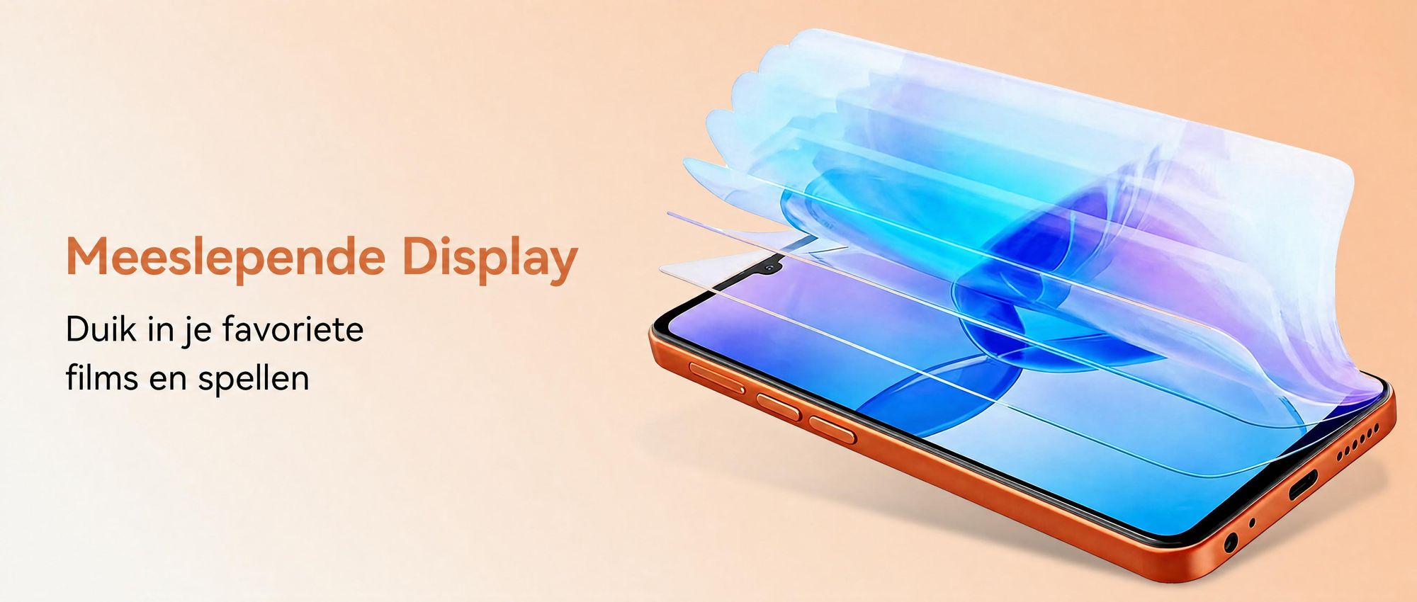 Blackview WAVE 7C smartphone, zonder abonnement, 6,56 inch, Android 16, 16GB + 64GB/2TB (TF-kaart), gezichtsherkenning, 5000mAh batterij, 32MP camera, dual-SIM, WiFi 5, IP54 (stof- en spatwaterdicht)