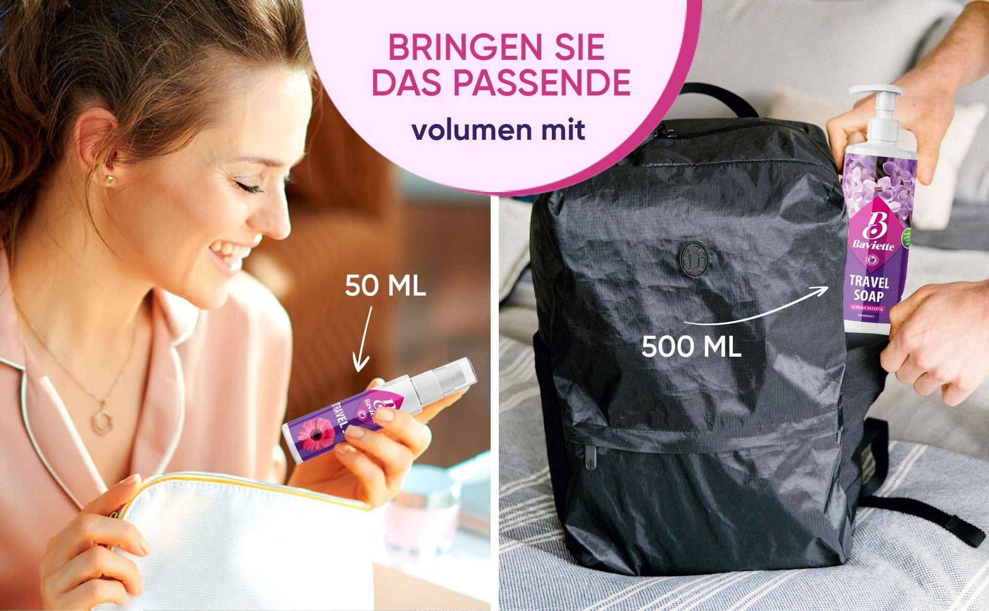 Baviette Eco Travel Soap 50 ml – kompakte Reise-Seife mit Mikroorganismen für Hände, Geschirr & Wäsche unterwegs