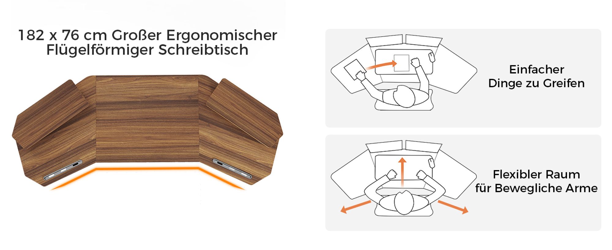 EUREKA ERGONOMIC Elektrisch Computertisch 182×76cm Höhenverstellbarer Schreibtisch Stehpult Gaming Tisch mit Monitorständer und Tastaturablage