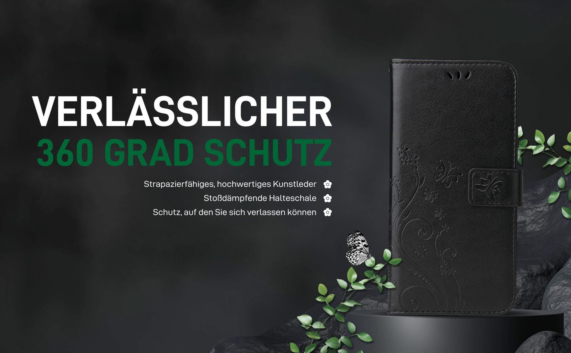 Schwarze Handyhülle für Xiaomi Redmi Note 15 Pro+ 5G aus strapazierfähigem Kunstleder