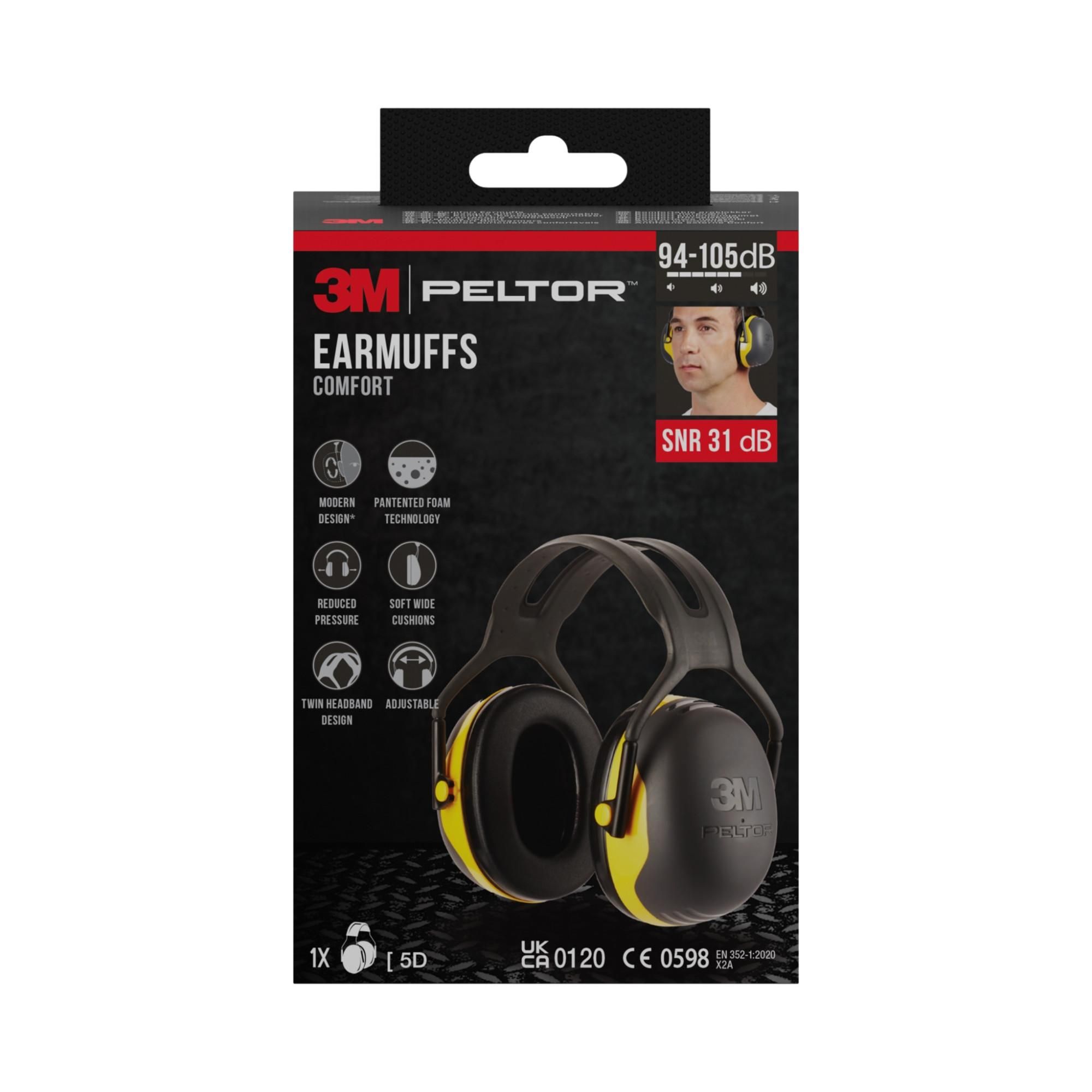 3M™ PELTOR™ Gehörschützer - Komfort-Kapselgehörschutz Gehörschutz Gehörschutzstöpsel Arbeitsschutz - SNR-Wert 31 dB - Schwarz und Gelb