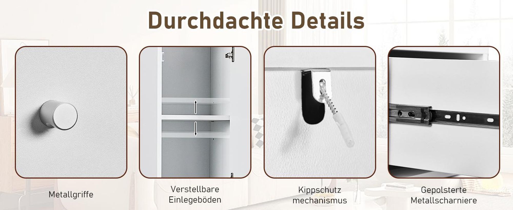 FCH Badezimmerschrank, Badschrank, Hochschrank mit 2 Türen, Schublade und verstellbaren Ablage, 30x30x170cm, Weiß