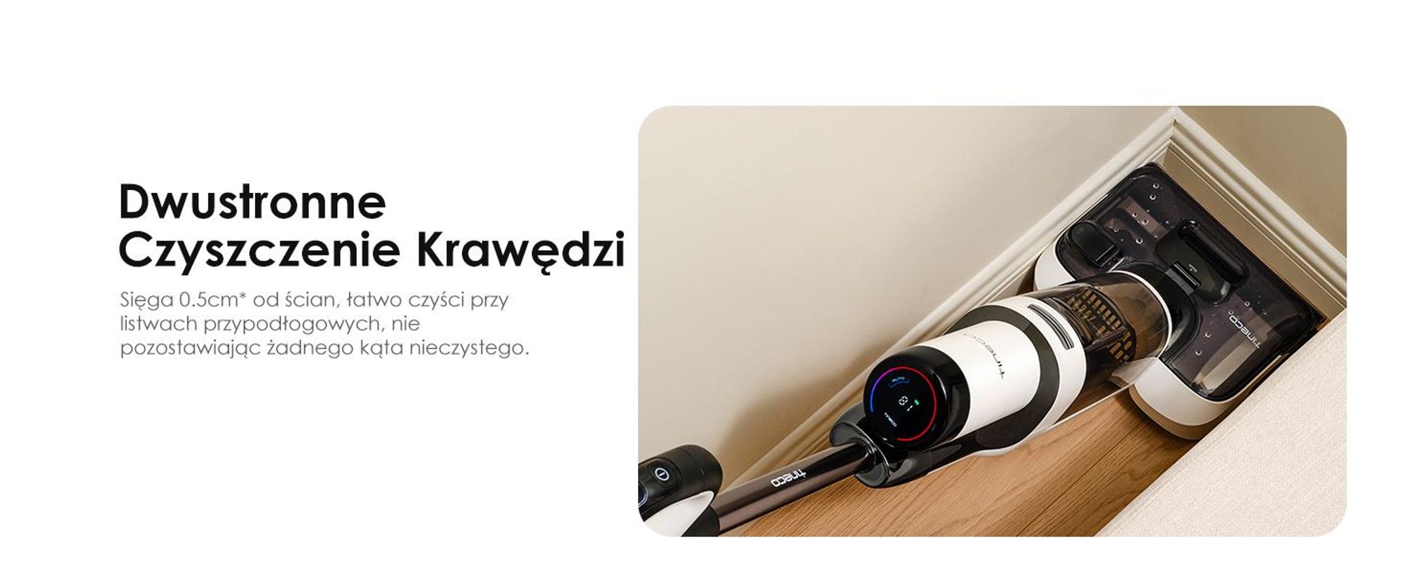 Tineco Floor ONE Stretch S6 odkurzacz myjący 2w1 na mokro i sucho, samoczyszczenie 85°C, rozkładany 180°, 85°C 5 minut Flashdry, czyszczenie krawędzi