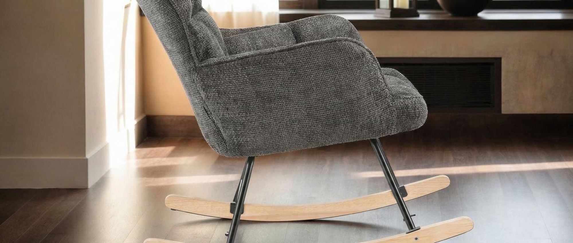 tectake® Schaukelstuhl Torve 68 x 96 x 97 cm, Belastbarkeit 120 kg