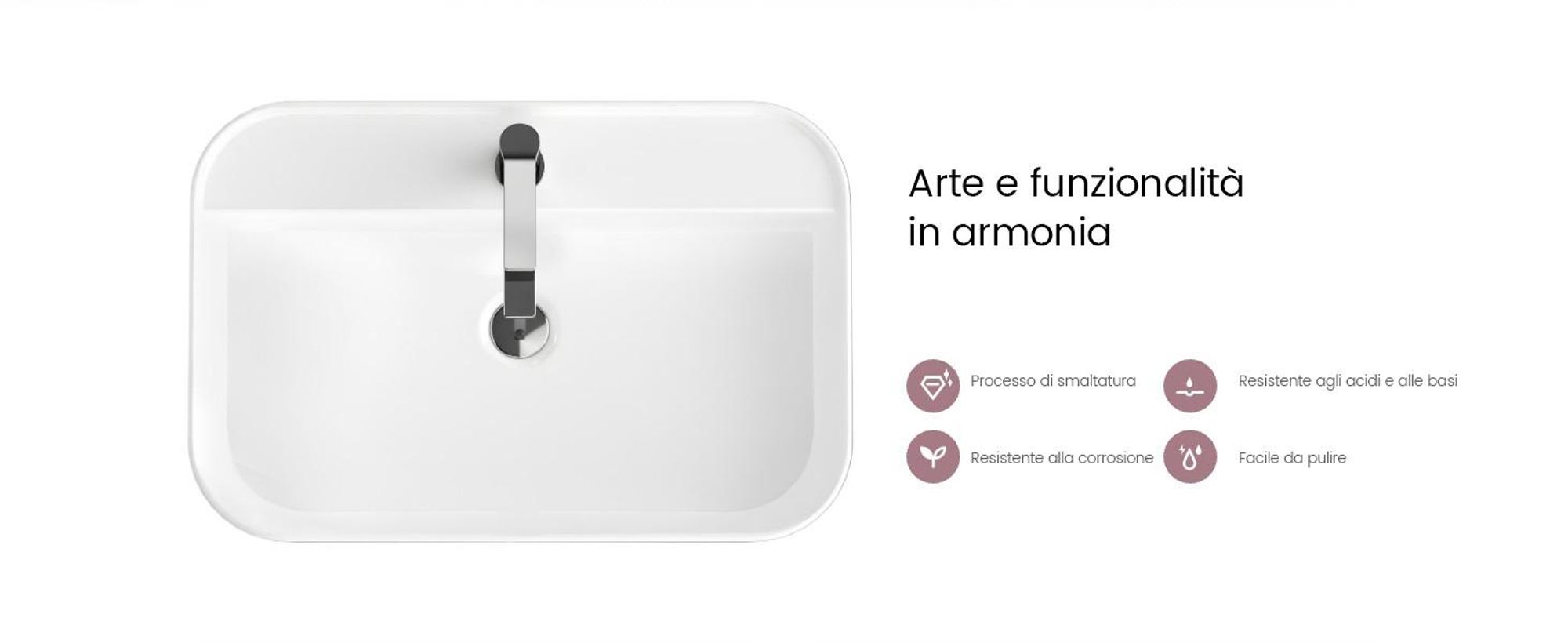 EMKE Lavabo da appoggio Lavabo in ceramica Lavabo sospeso Lavabo angolare 700×110×400 mm Bianco Con foro per rubinetto