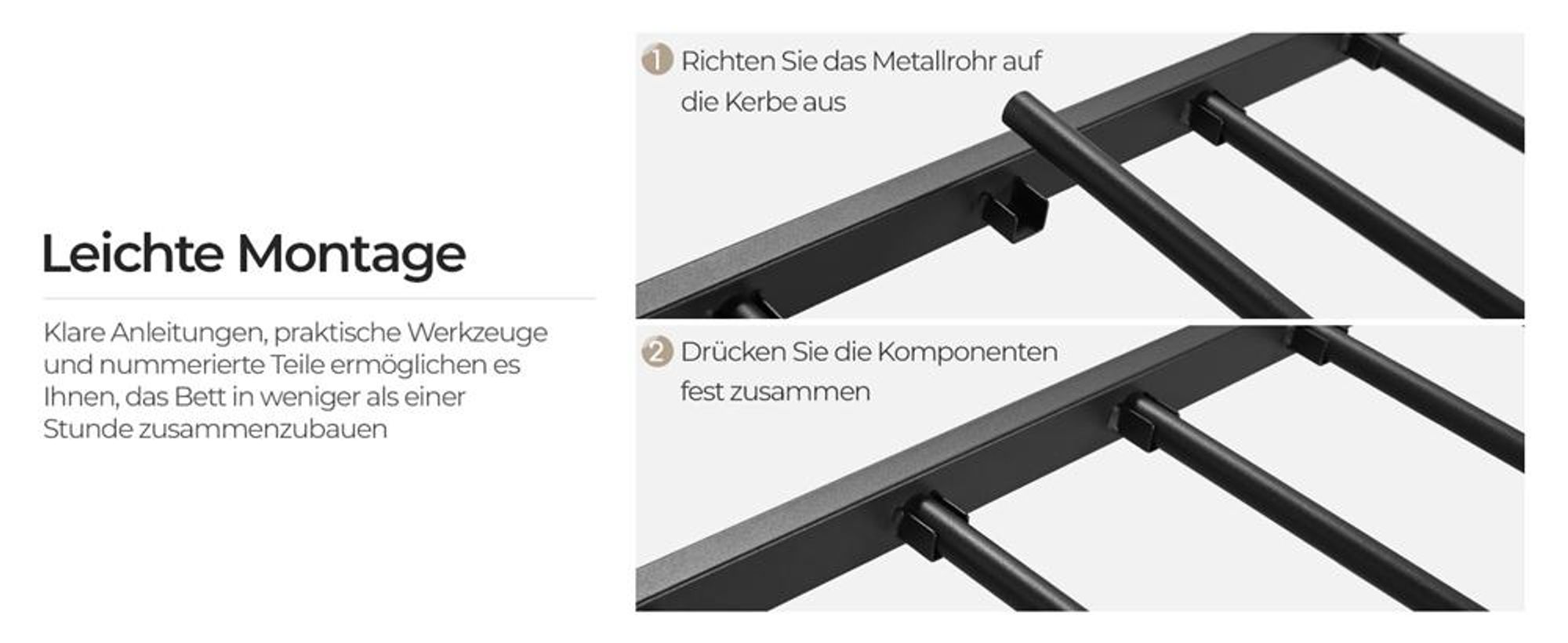 Yaheetech Metallbett Bettgestell 90 x 200 cm, Bettrahmen mit Flügelmuster Kopfteil, Schwarz